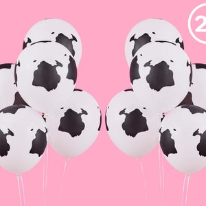 Cow Print Latex Balloons - 25 pk, 12&quot; | Bachelorette Party Decorations, Last Rodeo, Bridal Shower, Birthday Party, Baby Shower