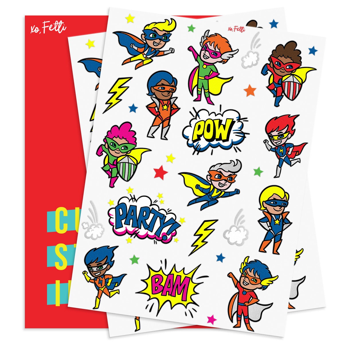 Superhero Temporary Tattoos for Kids 30 Glitter Styles Etsy UK