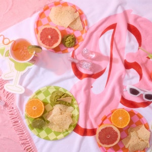xo, Fetti Bride Pink Fringe Beach Towel | Bachelorette Party Decorations, Bridal Shower Gift, Bridesmaid Favors, Engagement Party Supplies