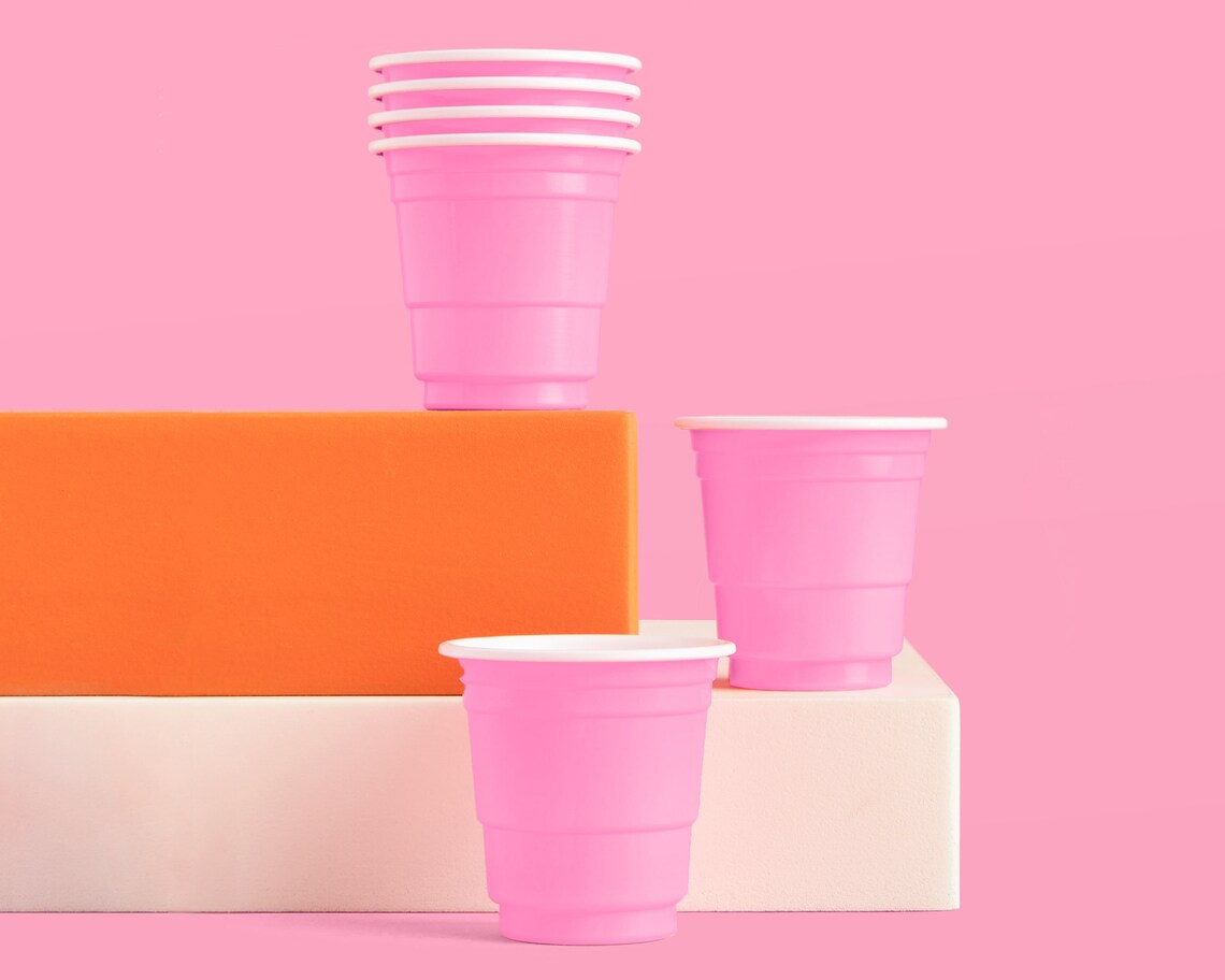 Pink Shot Glasses Party Decorations 50 Matte Pink Plastic Etsy