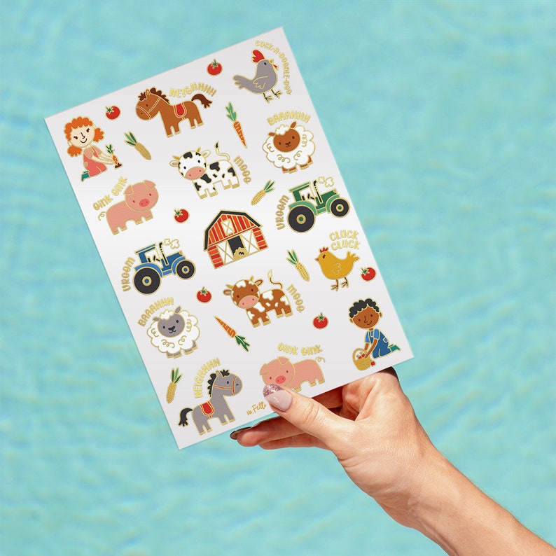 Horse 30 Glitter Styles Tractor Trailer Farm Party Supplies Temporary Tattoos Sheep Cow Petting Zoo Barnyard Animals