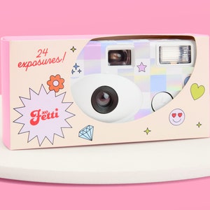 xo, Fetti Checker Disposable Camera - 24 Exposure Film | Last Disco Bachelorette Supplies, Retro Birthday Party Photo Booth, Groovy Gift