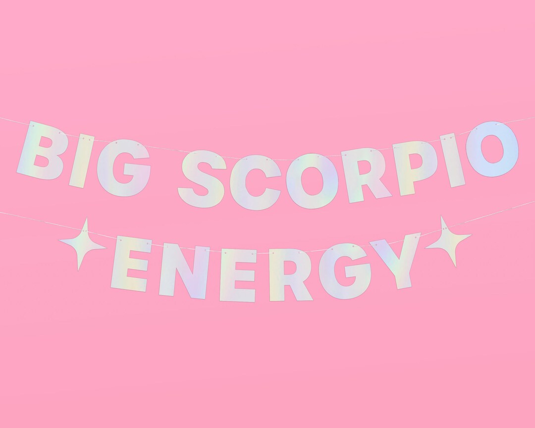 Xo, Fetti Scorpio Baby Iridescent Foil Banner - 5 Ft Zodiac Birthday Party Decor, Horoscope Astrology Theme