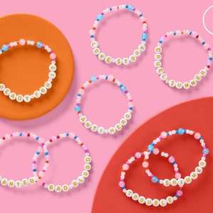 xo, Fetti Party Friendship Bracelets - 8 count | Eras Beaded Party Favor, Goodie Bag, Bachelorette Party, Pearl Bead Concert Decor
