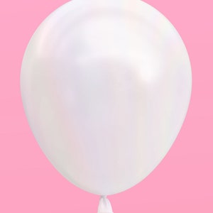 May include: A white balloon against a pink background.