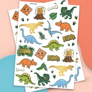 Dinosaur Temporary Tattoos, Kids Temporary Tattoos Dinosaur Birthday Party Supplies, Dinosaur Party Favors, T-rex Decorations, Dino Stickers image 5