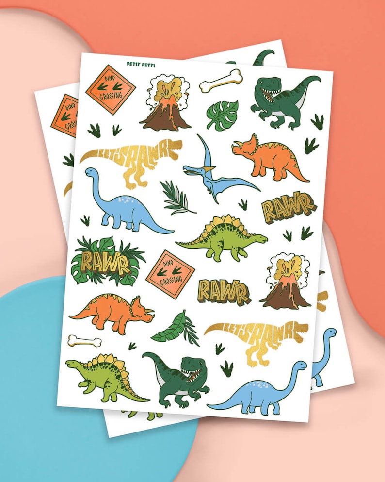 Dinosaur Temporary Tattoos, Kids Temporary Tattoos Dinosaur Birthday Party Supplies, Dinosaur Party Favors, T-rex Decorations, Dino Stickers image 5