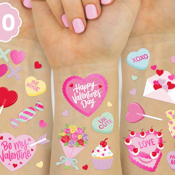 Valentines Day Temporary Tattoo Etsy
