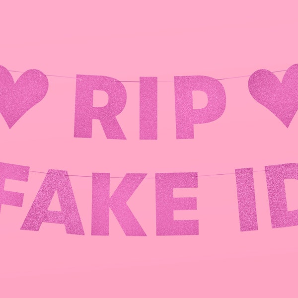 RIP Fake ID Birthday Party Banner - 5 Ft. | Bday Party Decorations, Birthday Photo Backdrop, 21st, Finally 21, Twenty One