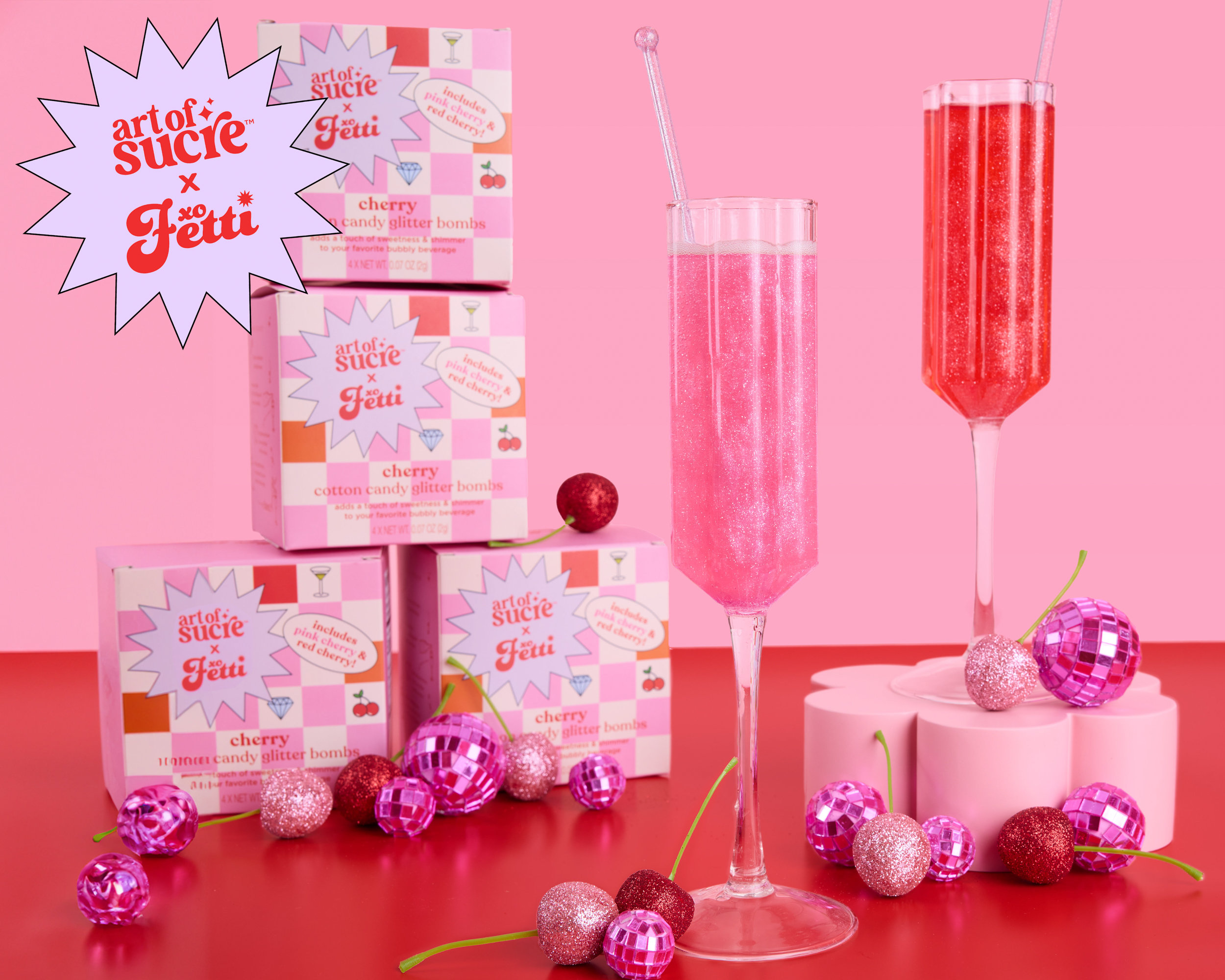 Cotton Candy Glitter Bombs For Champagne Or Any Fizzy Drink