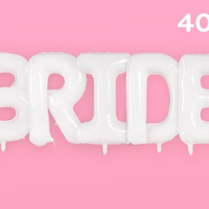 xo, Fetti White Jumbo BRIDE Balloons - 40 inch, XL | Bachelorette Party Decorations, Wedding Party, Engagement Party, Bridal Photo Booth