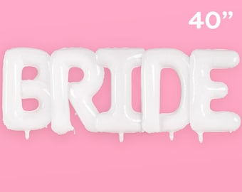 xo, Fetti White Jumbo BRIDE Balloons - 40 inch, XL | Bachelorette Party Decorations, Wedding Party, Engagement Party, Bridal Photo Booth