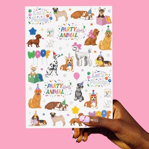 Tatuajes temporales de perros para niños: 42 estilos con brillantina / Artículos para cumpleaños de animales, regalos para fiestas de mascotas, manualidades para niños imagen 4