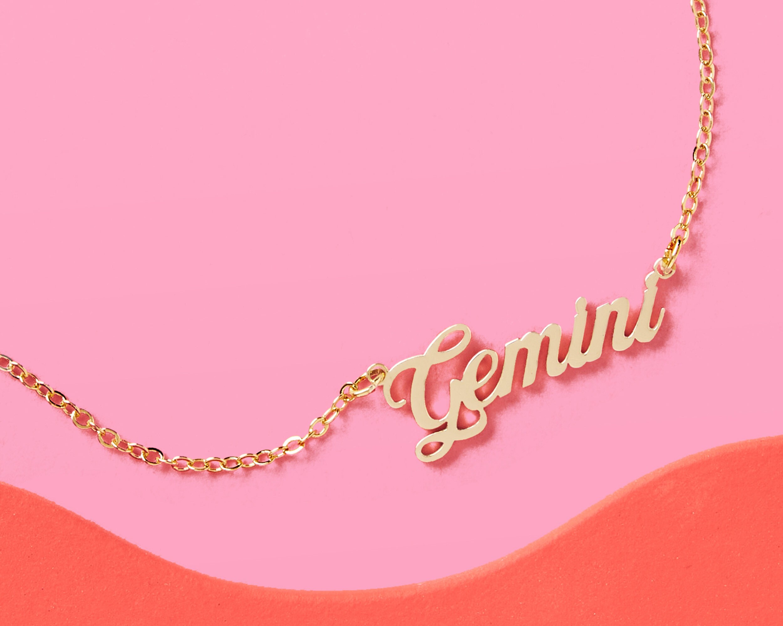 Gemini nameplate deals necklace