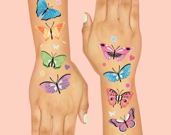 Butterfly Temporary Tattoos - 46 Glitter Styles | Rainbow