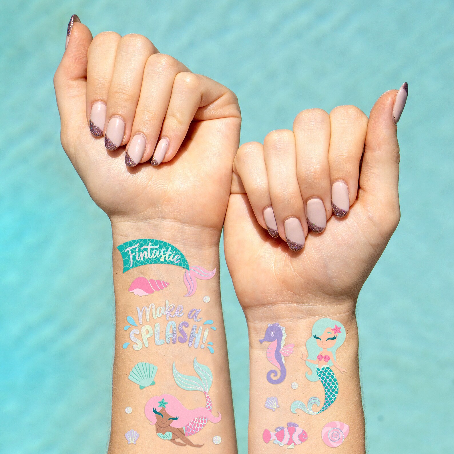 Under the Sea Mermaid Temporary Tattoos 56 Glitter Styles - Etsy