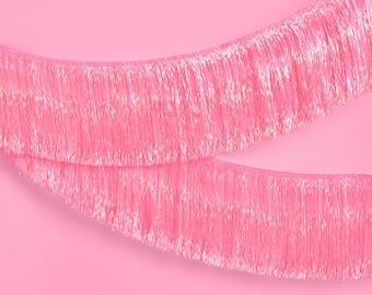 xo, Fetti Pink Iridescent Fringe Banner - 5 Ft. | Bach Party Decorations, Birthday Decor, 21st Bday Decor, HBD, Photo Booth Banner Backdrop