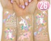 Unicorn Party Favors - Unicorn Temporary Tattoos for Kids - Unicorn Tattoos - 26 styles | Birthday Party Supplies, Unicorn Decorations 