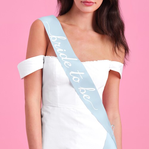 xo, Fetti Blue Bride to Be Sash | Bachelorette Something Blue, Bridal Shower Accessory, Bridesmaid Gift, Bach Party Decorations