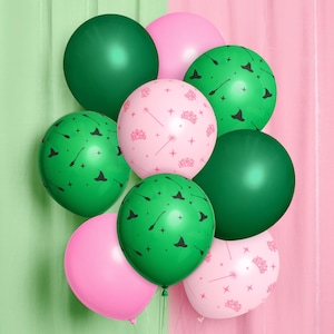 xo, Fetti Pink + Green Witch Latex Balloons - 24 pk, 12&quot; | Birthday Decorations, Kids Wizard Decor, Bachelorette Supplies, Girls Party Favor