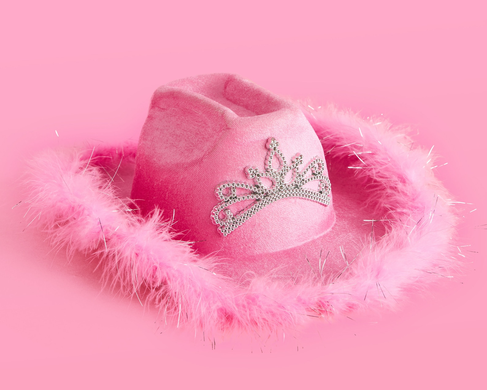 Pink Cowgirl Hat Bachelorette Party Pink Velvet Fur Veil | Etsy