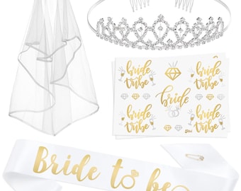 Bachelorette Party Decorations Kit | Bridal Shower Decorations | Bachelorette Party Favors | Bachelorette Sash | Bridal Veil | Hen Party