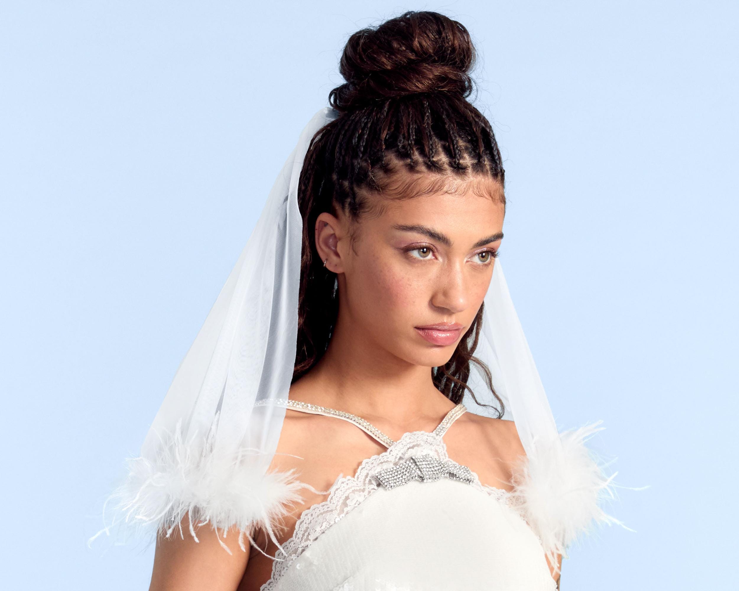 Pink Wedding Veil With Feathers - Etsy