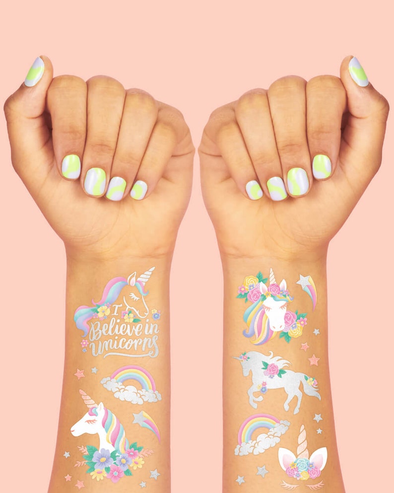 Unicorn Party Favors Unicorn Temporary Tattoos for Kids Unicorn Tattoos 26 styles Birthday Party Supplies, Unicorn Decorations image 3