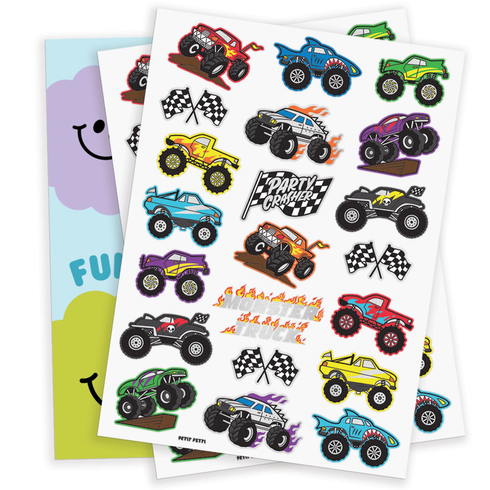 Monster Truck Temporary Tattoos - 42 Metallic