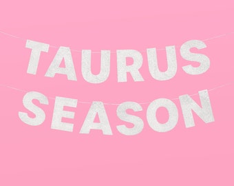 xo, Fetti Taurus Season Birthday Party Silver Glitter Banner - 5 Ft. | Zodiac Taurus, Horoscope, Astrology Bday Party Decorations Gift