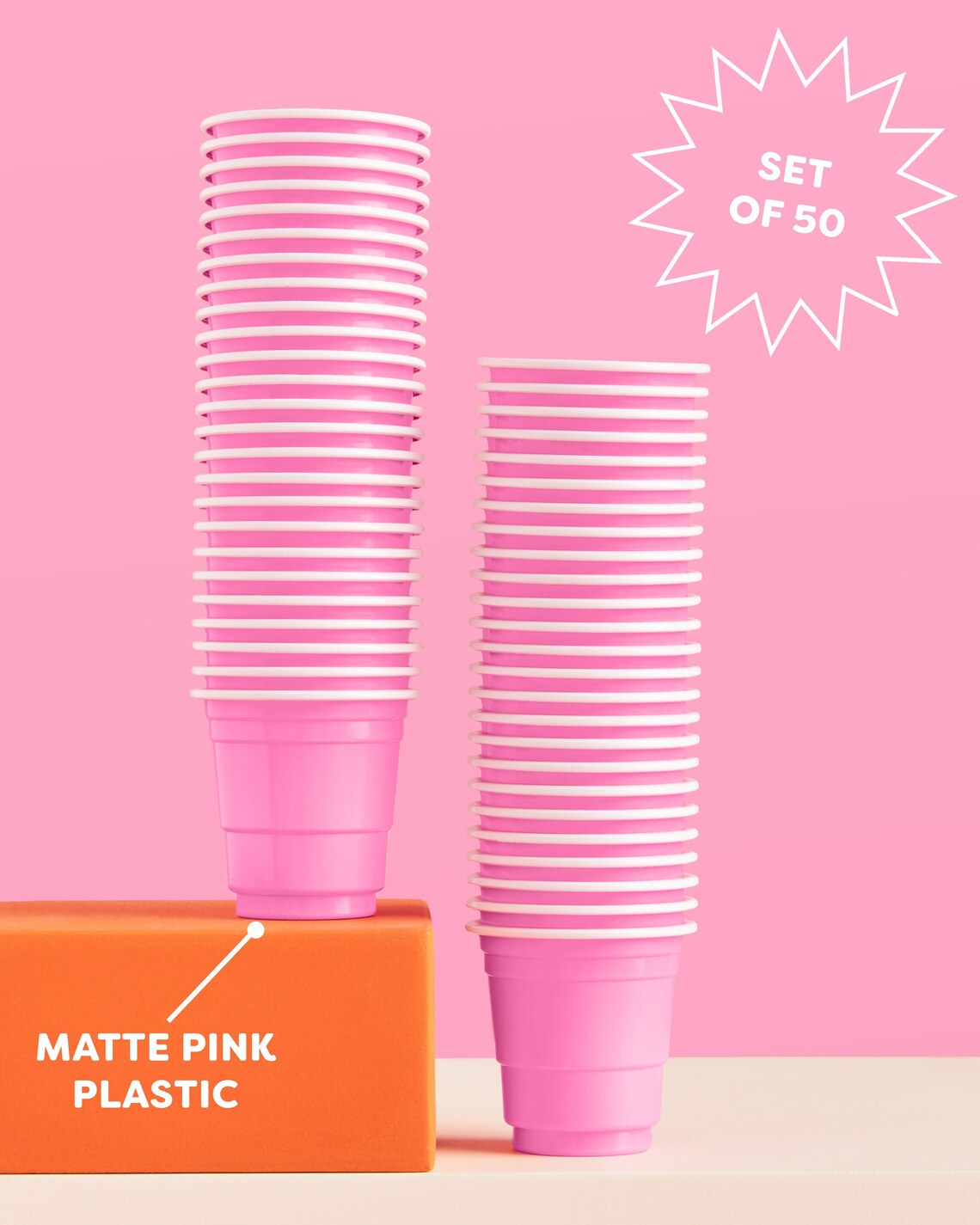 Pink Shot Glasses Party Decorations 50 Matte Pink Plastic Etsy