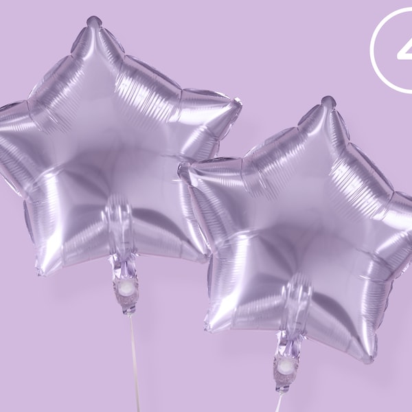 xo, Fetti Purple Star Foil Balloon Set - 4 pc | Birthday Decoration, Bachelorette Backdrop, Cool Celestial Balloons, Disco Party