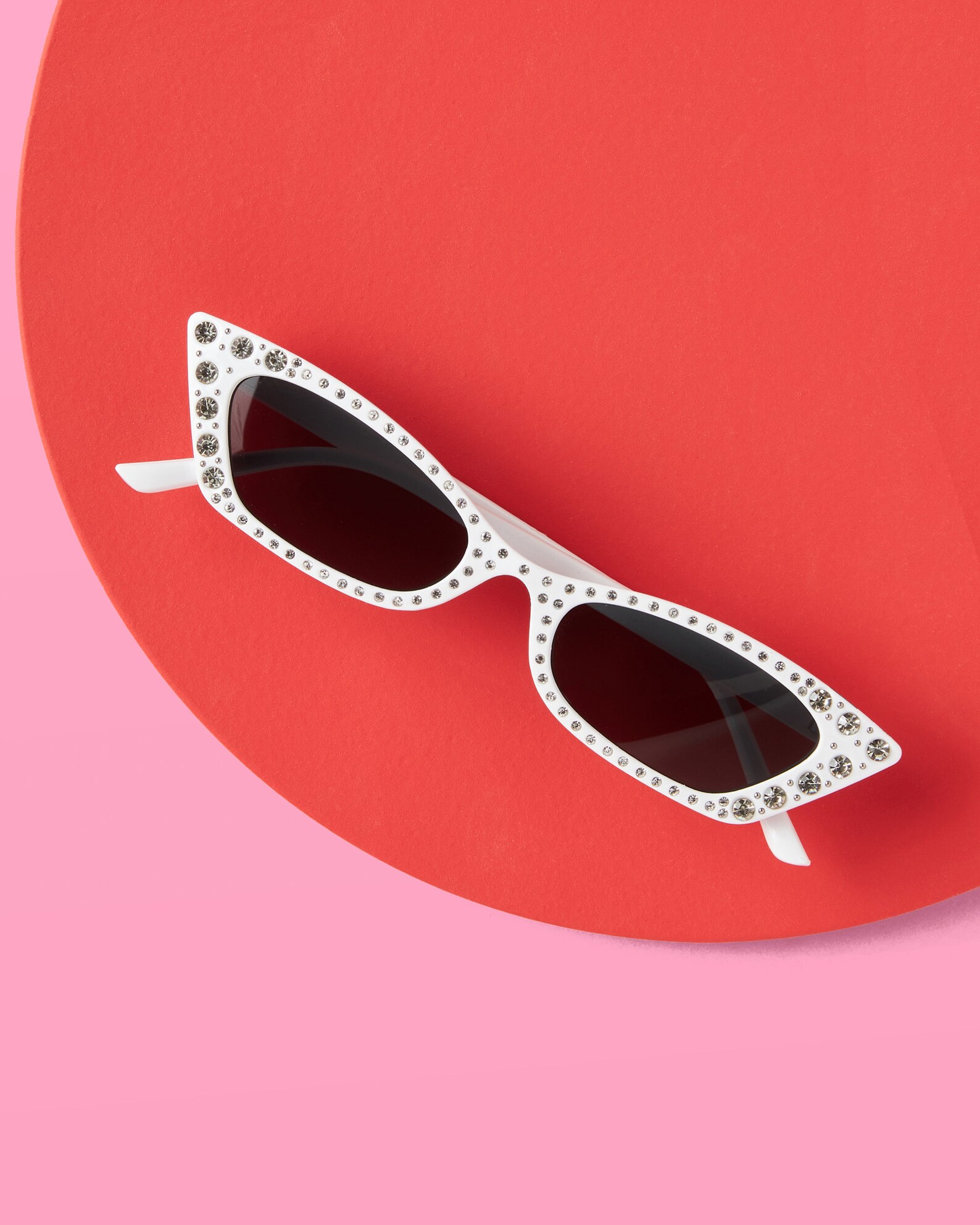 White Bedazzled Cat Eye Sunglasses White Cool Rhinestone Etsy