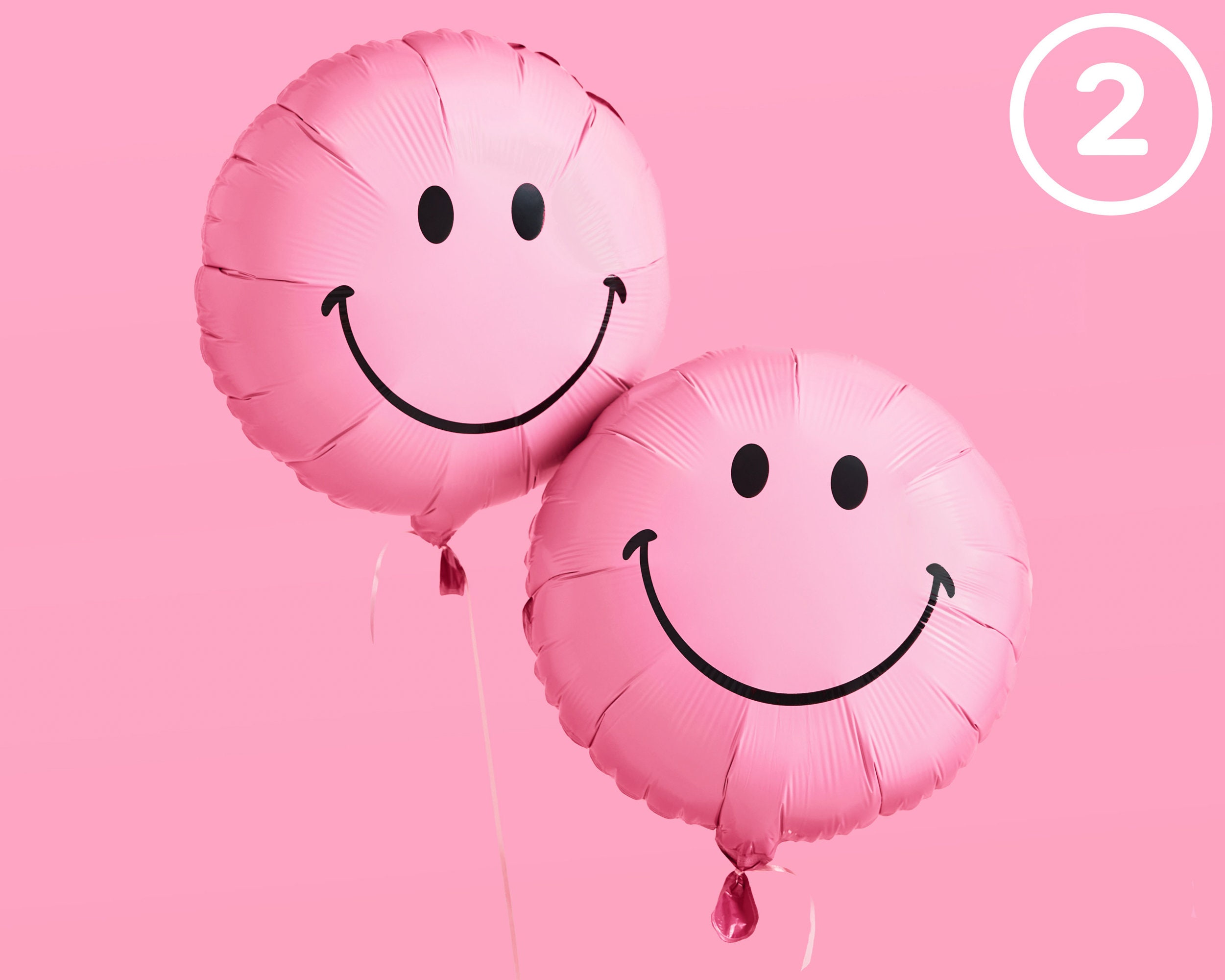 Pink Smile Balloons 2 pc Birthday Party Decorations Groovy