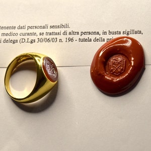 Heraldry Chevalier Coat of Arms Ring - personalized family - Ancient Roman Cameo Carnelian seal on hard stone - Ancient Roman Style