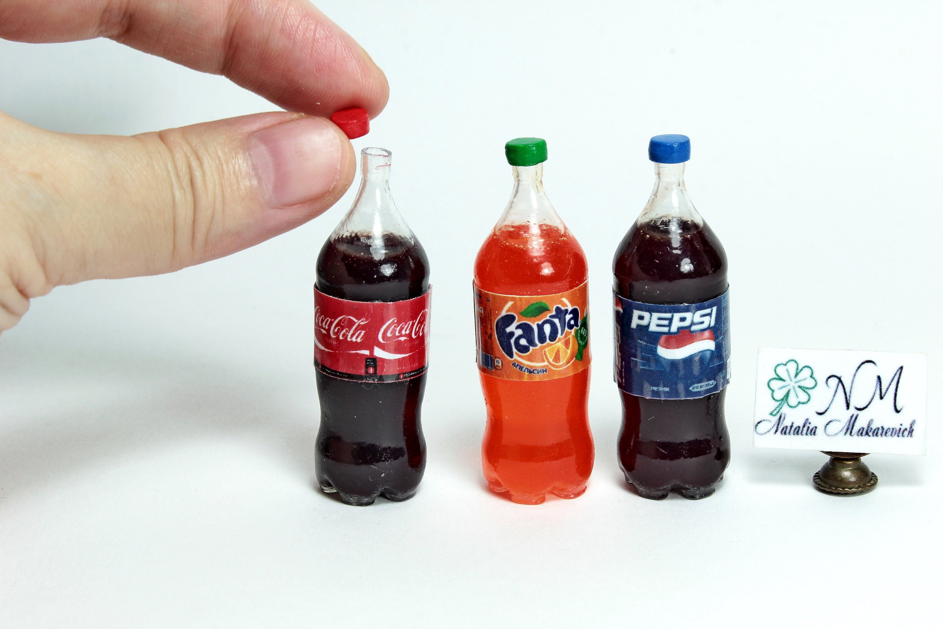 Soda Bottle Charms Fake Food Realistic Bottles Miniatures 3 Types