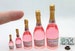 Miniature Pink Champagne bottles dollhouse-BJD Poppy Parker Bratz AG Momoko MH For Barbie Blythe FR2 art doll-Any scale 112 16 15 14 18 inch 