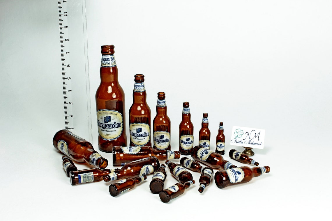 Miniature dollhouse beer brown bottleDrinks food doll Etsy