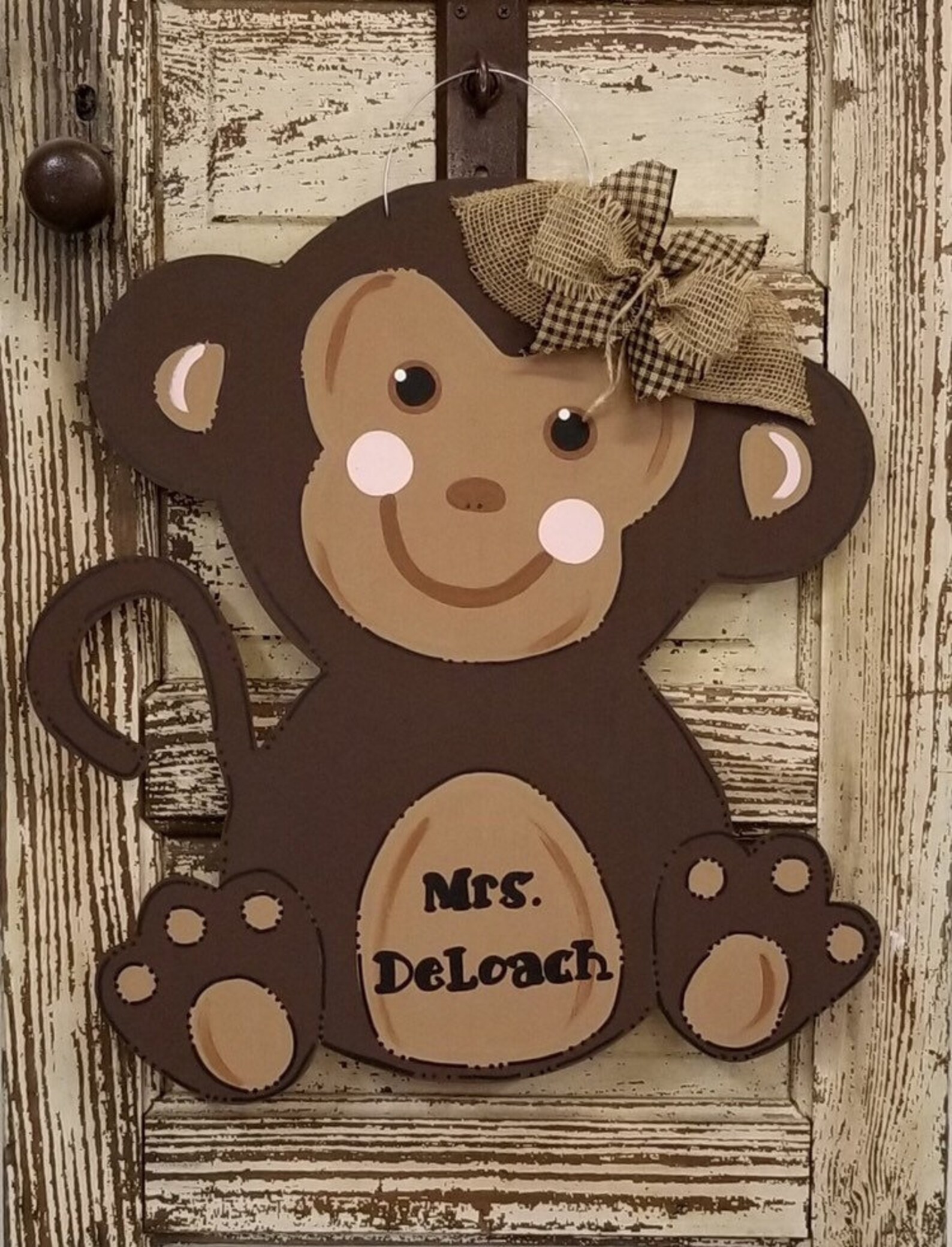 Monkey Door Hanger Etsy