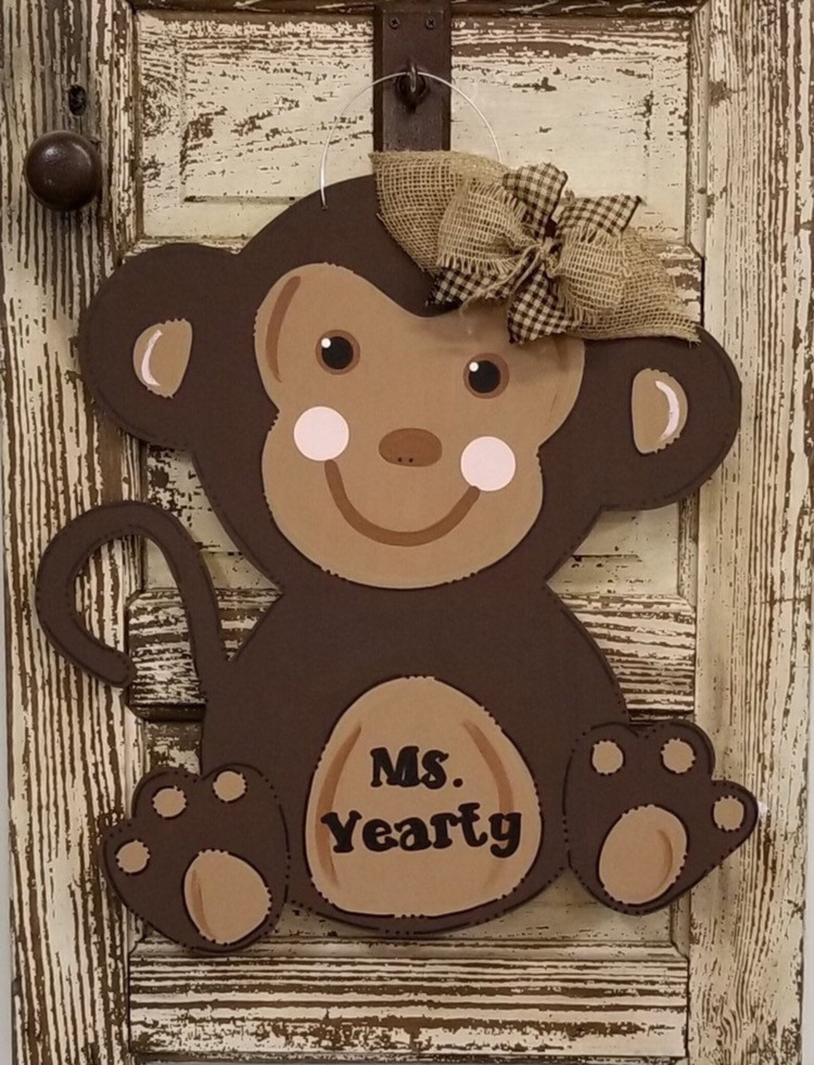 Monkey Door Hanger Etsy