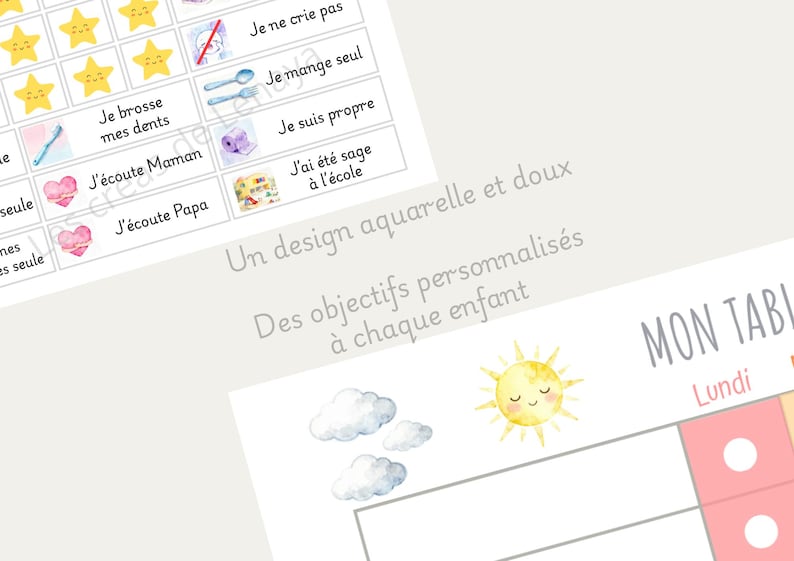 Tableau de comportement enfant à imprimer – Routine et récompenses ...
