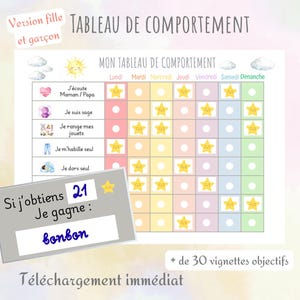 Ausdruckbare Verhaltenstabelle für Kinder – Routinen und Belohnungen – PDF A4 – Hilfsmittel für positive Erziehung