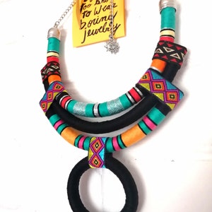 Sale Tribal Necklaces, African Necklaces, Boho Jewelry, Colorful Necklaces, Multi strand Rope Necklace, Free shipping, Valentine&#39;s Day Gift