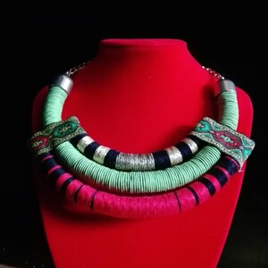 Elegant multistrand rope necklace, Tribal necklace, Boho, Bohemian, African necklace, Reggae necklace