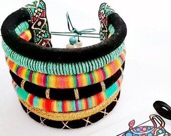African Bracelet, Multilayer Bracelet, Cuff Bracelet, Colorful Bracelet, Bohemian Brecelet, Boho Bracelet, Gift for Woman, Multistrand