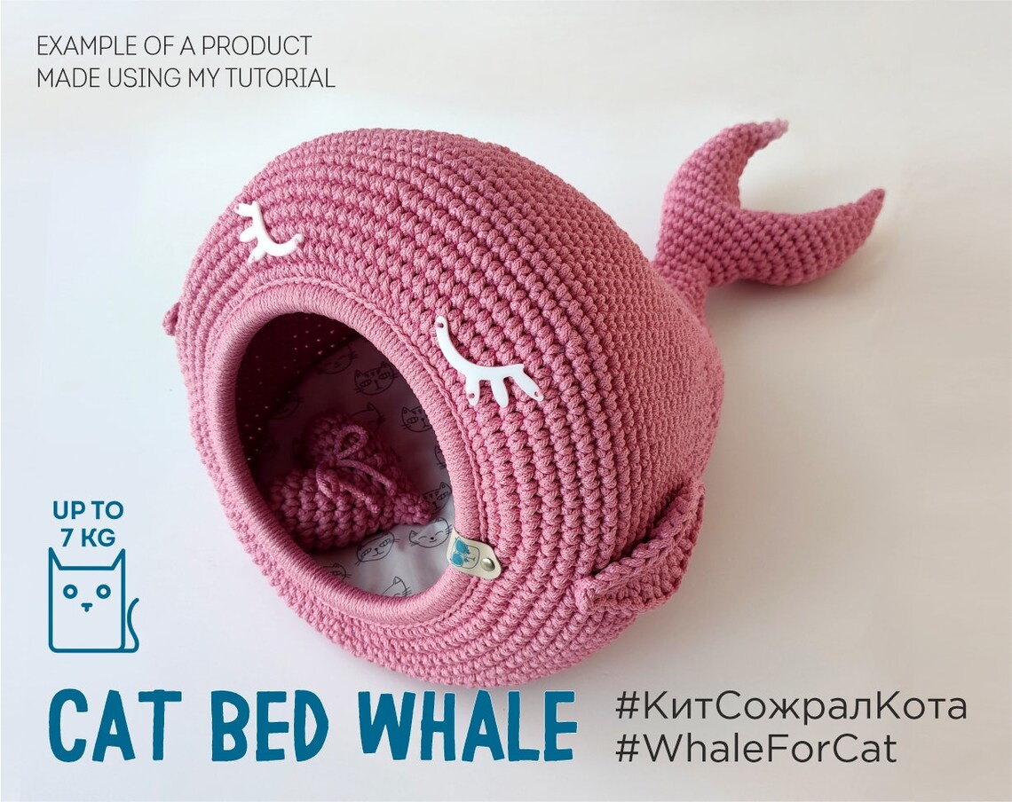 CAT BED Crochet Pattern Cat cave PDF tutorial Etsy