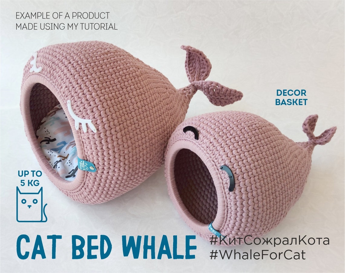 CAT BED Crochet Pattern Cat cave PDF tutorial Etsy