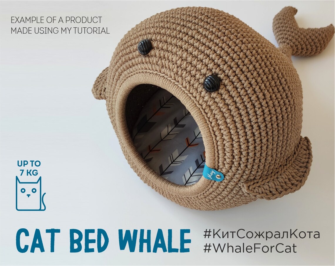 CAT BED Crochet Pattern Cat cave PDF tutorial Etsy