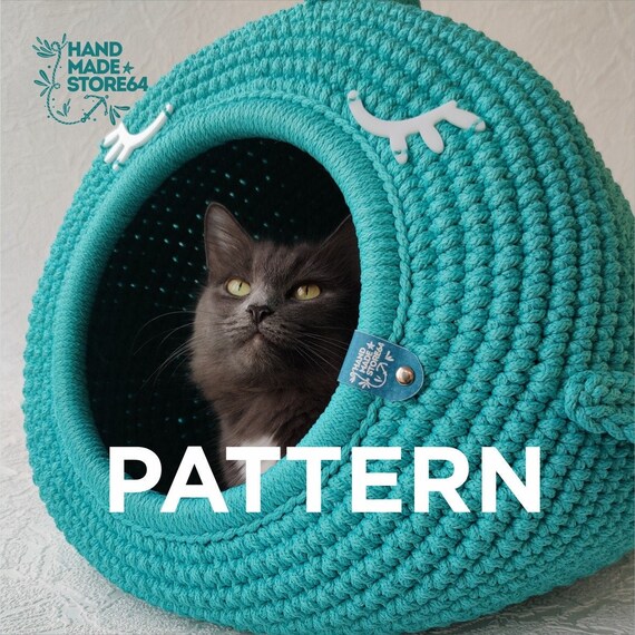 CAT BED Crochet Pattern / Cat cave 