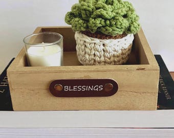 Mini Crochet Succulent, Office Desk Plant, Coworker Gift, Handmade Office Decor, Thinking of You